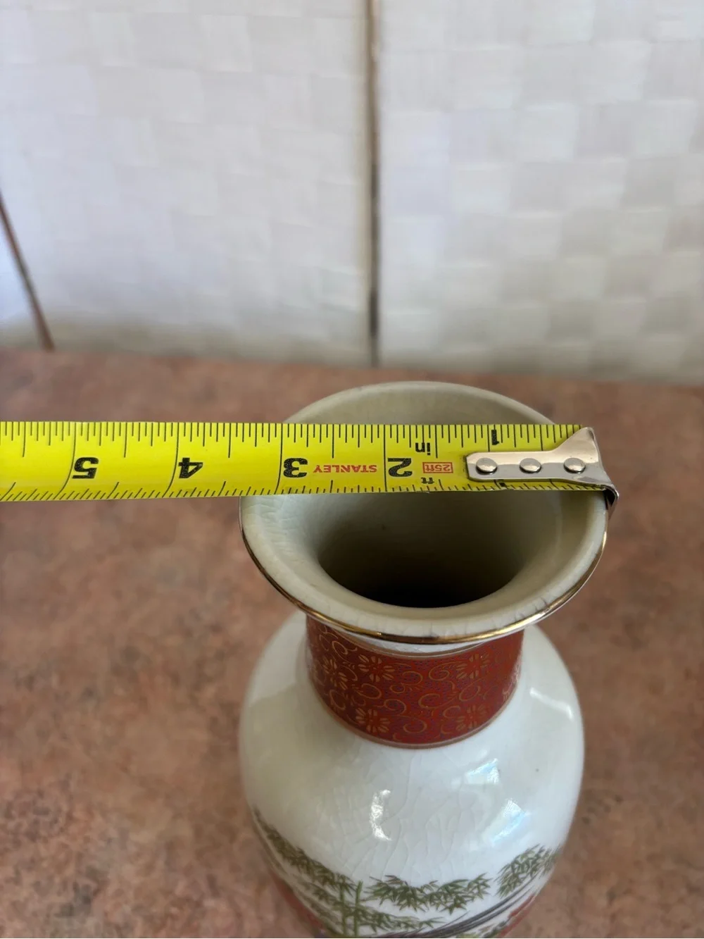 Vintage Japanese Satsuma porcelain vase